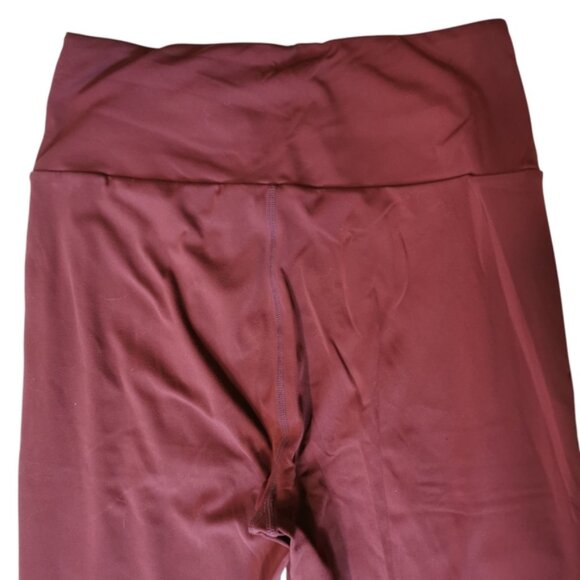 Halara Lace Up High Rise Flared Burgundy Stretch Yoga Pants - Sz L - Picture 4 of 6
